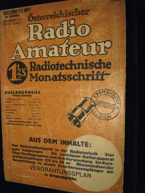 Radio Amateur 1927-bl. (osztrk)