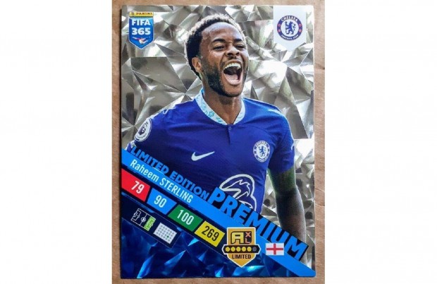 Raheem Sterling Chelsea Premium Limited focis krtya Panini FIFA 2023