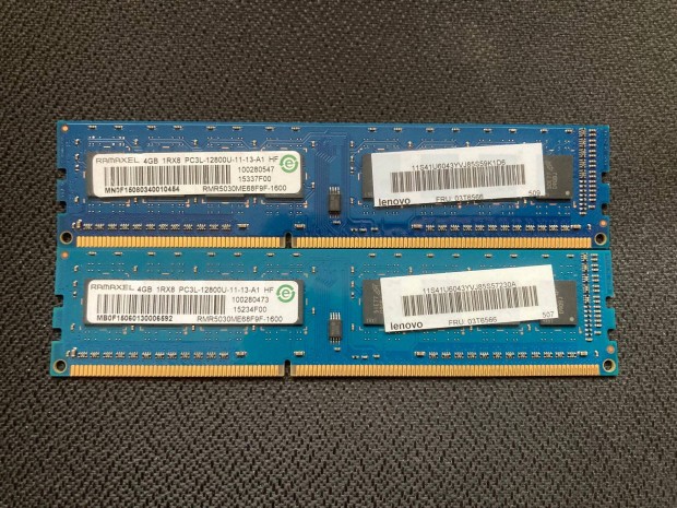 Ramaxel 8GB (2x4GB) DDR3 PC3L-12800U (DDR3-1600) RAM memria