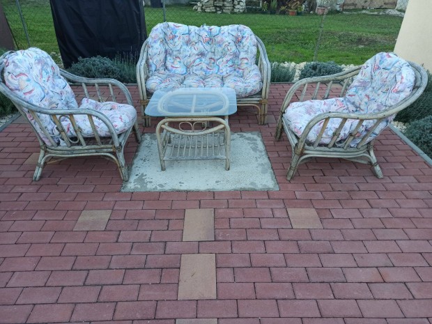 Rattan kerti btor szett