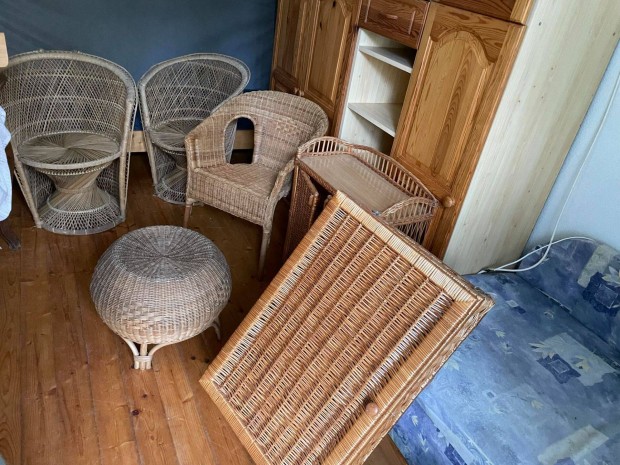 Rattan kerti lgarnitra - 2db fotel 2db szk 1db komd