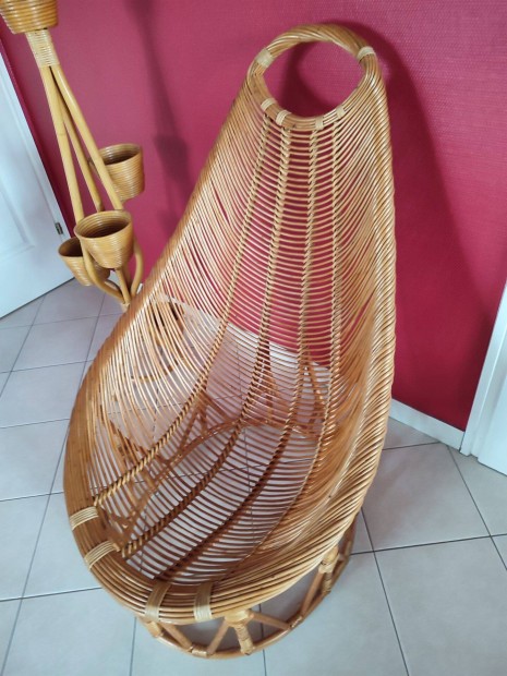 Rattan szk - design kagylfotel elad jszer llapotban