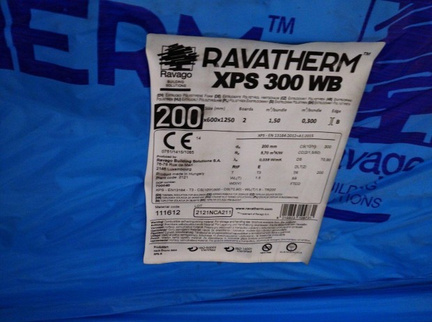 Ravatherm XPS 300 WB 200x600x1250 mm hszigetel tbla