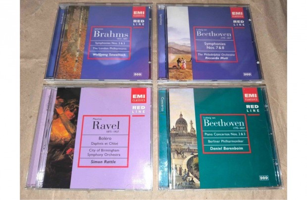 Ravel, Brahms, Beethoven, 4 db CD