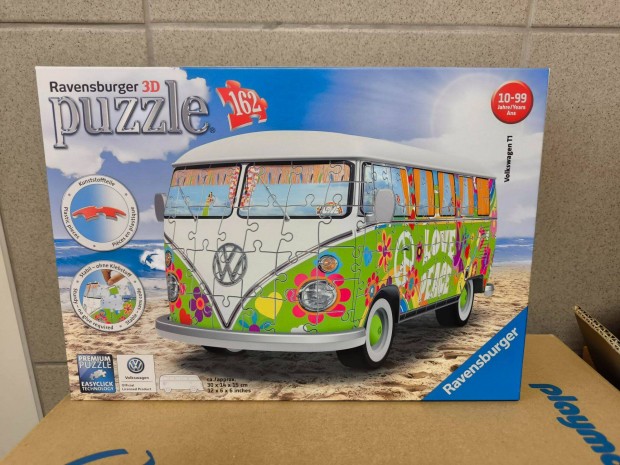 Ravensburger Volkswagen T1 3D puzzle 162 db-os hippie style j