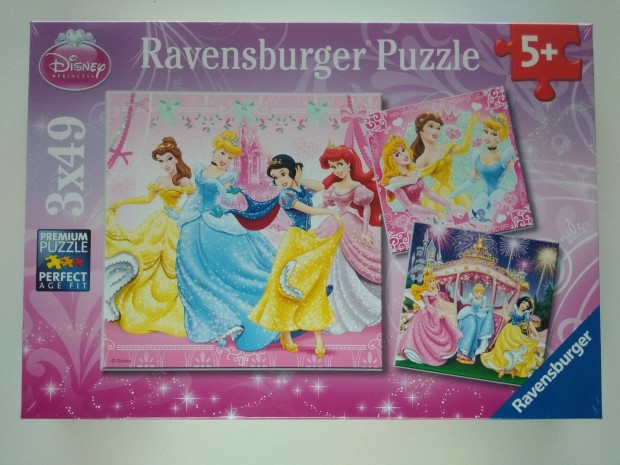 Ravensburger puzzle kirak 3x49 Disney hercegn lom bontatlan j