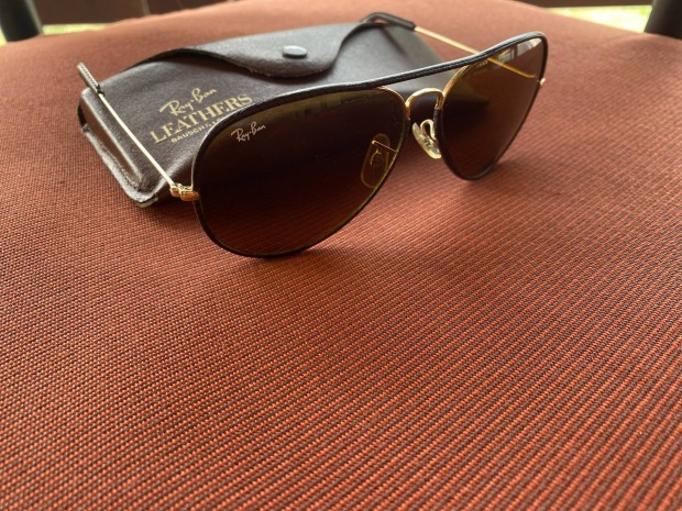 Ray Ban Leathers Aviator Tobacco Leather 58' B&L