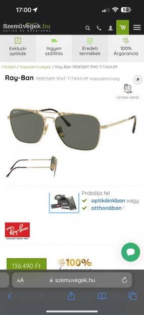 Ray Ban - Titanium gold - Caravan napszemveg