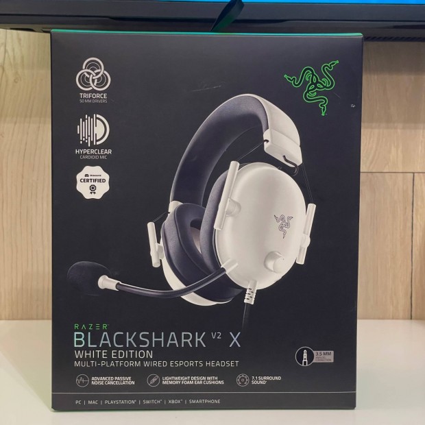 Razer Blackshark V2 X Fehr Gamer Fejhallgat