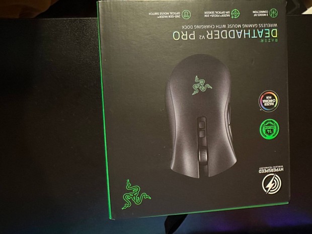 Razer Deathadder V2 Pro Wireless fekete j + tlt + gari