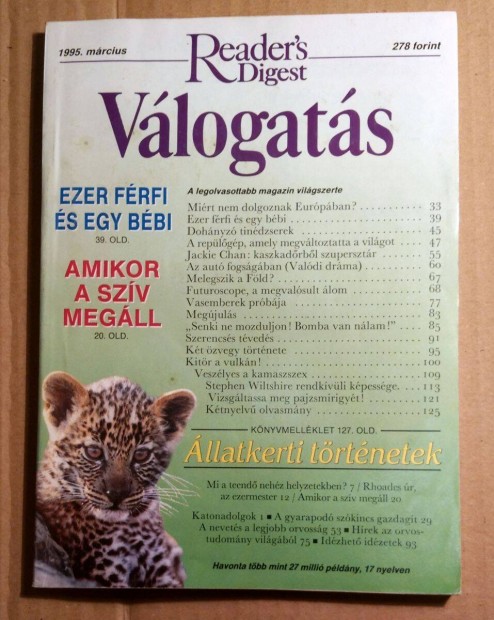 Reader's Digest Vlogats 1995/3 Mrcius (5kp+tartalom)