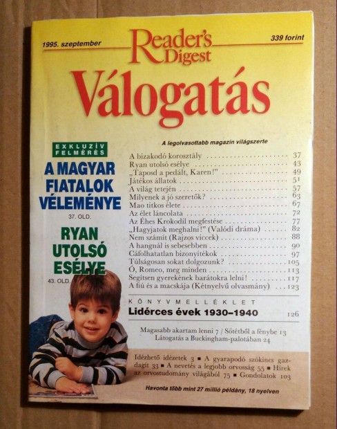 Reader's Digest Vlogats 1995/9 Szeptember (5kp+tartalom)