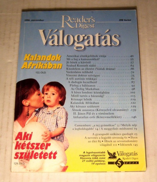 Reader's Digest Vlogats 1996/11 November (4kp+tartalom)