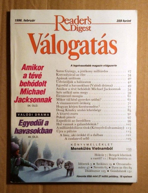 Reader's Digest Vlogats 1996/2 Februr (5kp+tartalom)