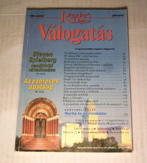 Reader's Digest Vlogats 1996/6 Jnius (5kp+tartalom)