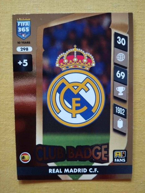 Real Madrid FIFA 365 2025 Club badge csapatcmer focis krtya