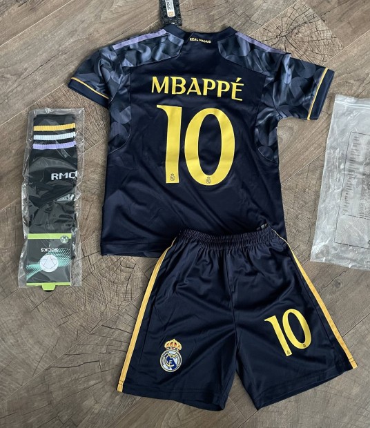 Real Madrid Mbappe futball mez, 110-120 cm