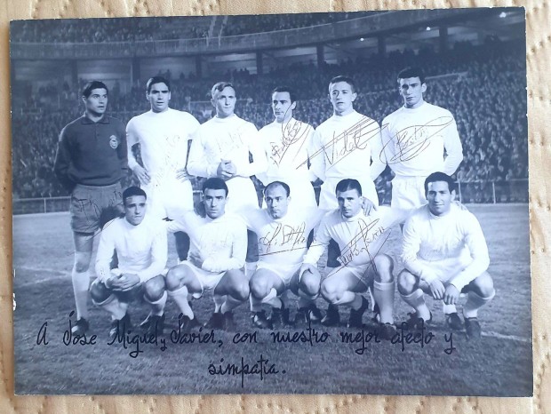 Real Madrid Pusks Aranycsapat 1960 dediklt alrt sajtfot Ritkasg
