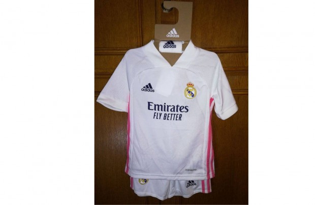 Real Madrid eredeti adidas gyerek fehér pink mez szett (110)