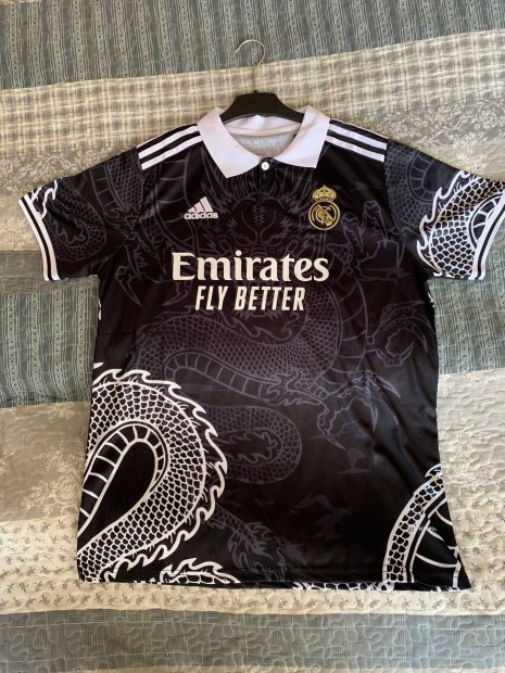 Real Madrid x Chinese Dragon Soccer Jersey 23/24 fekete mez