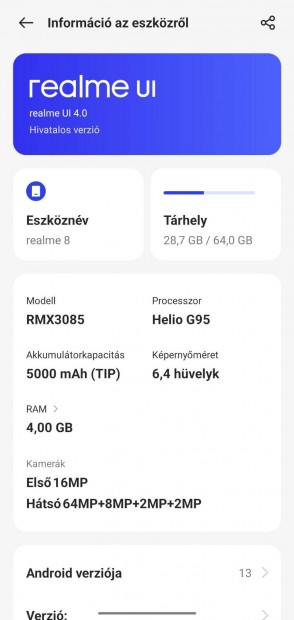 Realme 8 telefon