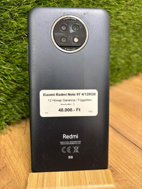 Redmi Note 9T Krtyafggetlen 128 GB 4 GB Ram, 12 h garancia