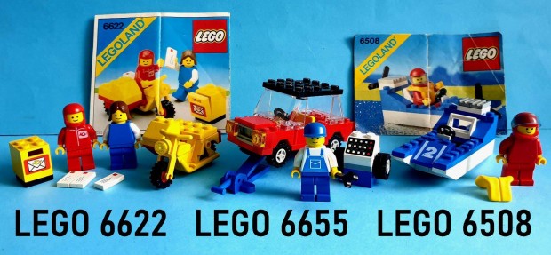 Rgi LEGO 6622 Mailman on Motor, 6655 Auto Tire Repair, 6508 Wave Race