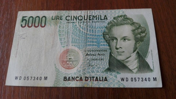 Rgi Olasz 5000 lira 1985-s