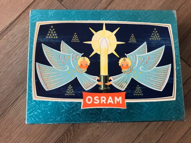Régi Osram színes karácsonyfadísz égősor fénysor fényfüzér lámpasor