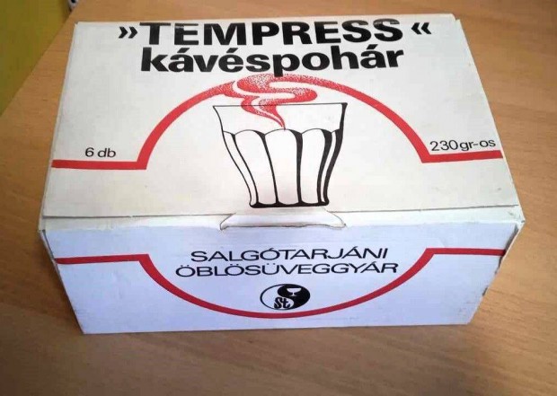 Régi Tempress retro hőálló vizespohár