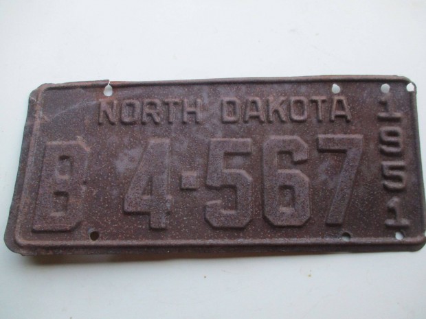 Rgi USA rendszm 1951-es North Dakota llambl elad!