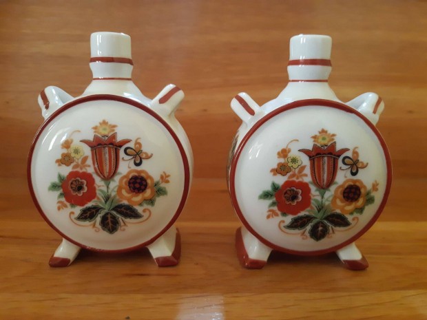 Rgi Zsolnay porceln kulacs 2 db egyedi flaska butykos retro