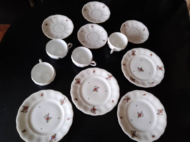 Régi, Koenigszelt Silesia 4 személyes reggeliző porcelán szett