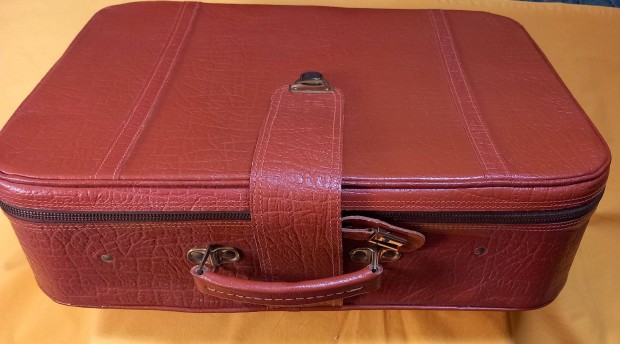 Rgi, klasszikus, barna br utaz brnd, koffer, 55 x 40 x 16 cm