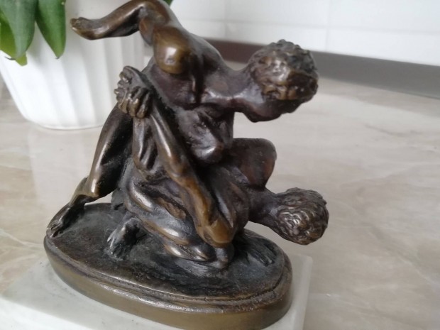 Régi bronz "Birkózók" szobor ritka szép db