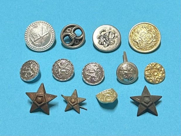 Régi díszgomb katonai gomb katona bronz csillag
