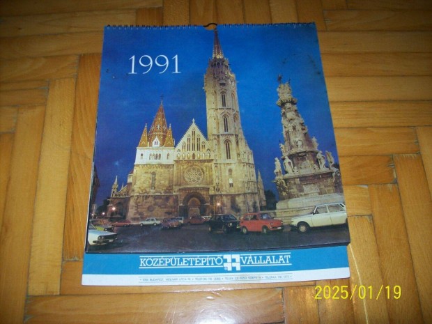 Régi falinaptár 1991-Középületépítő Vállalat