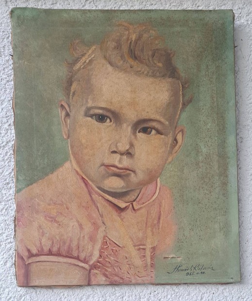 Rgi gyerek portr festmny 50 es vek.50x40 cm