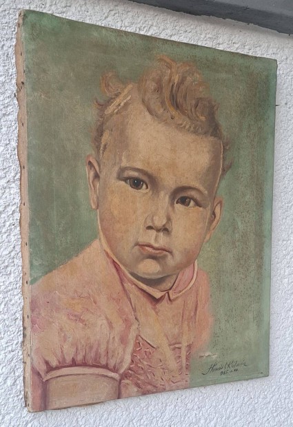 Rgi gyerek portr festmny 50 es vek.50x40 cm
