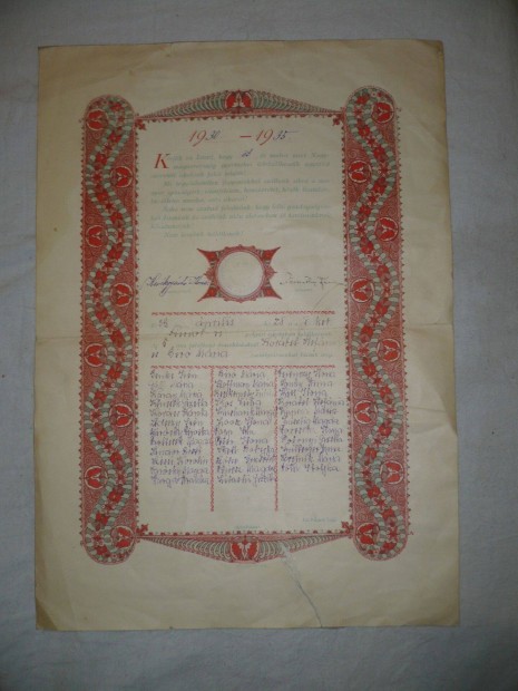 Rgi irredenta dokumentum tisztvisel leny iskola 1930-35