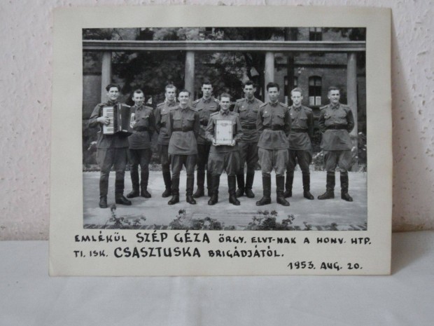 Rgi katona csoport fnykp, Csasztuska brigd ( 1953 augusztus 20 )