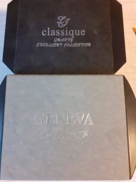 Régi két különböző óra díszdoboz Classic és Geneva a 2 db egybe
