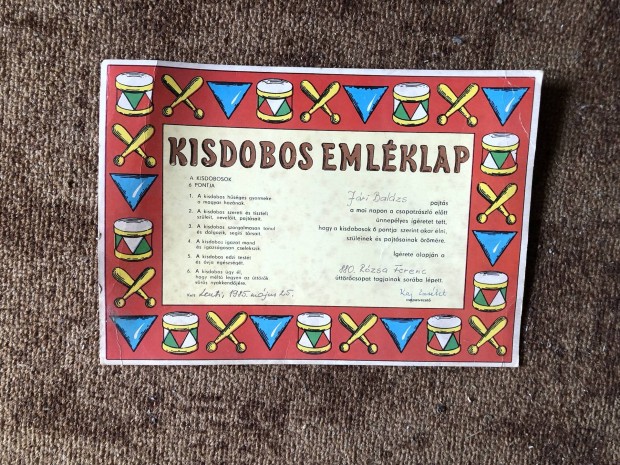 Rgi kisdobos emlklap 1000 Ft 