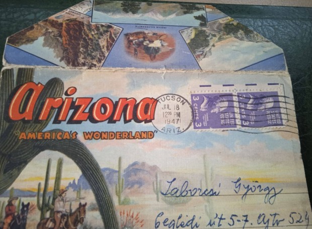 Rgi levlbortk 1957 Arizona leporell 18 kppel litogrfia
