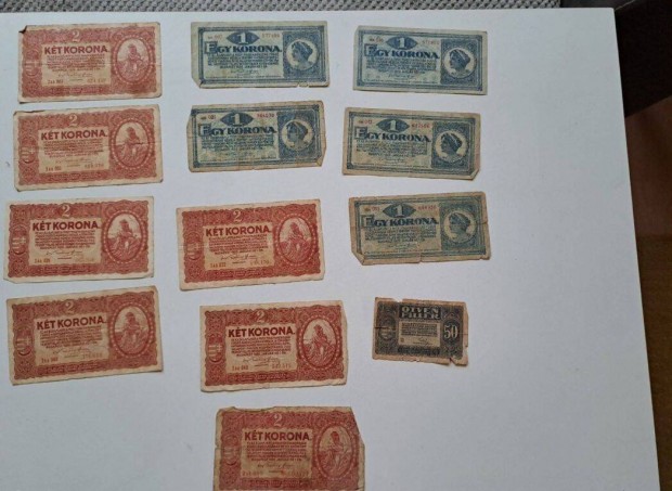 Regi magyar 1920 korona papirpenzek