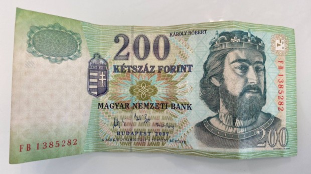 Rgi magyar 200 Ft-os bankjegy (2007) FB sorozat
