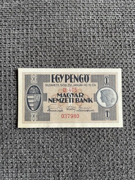 Rgi magyar bankjegy paprpnz Egy 1 Peng 1938