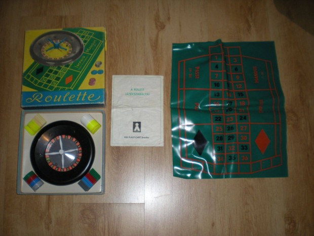 Régi retró Roulette társasjáték társas játék hiánytalan NDK DDR