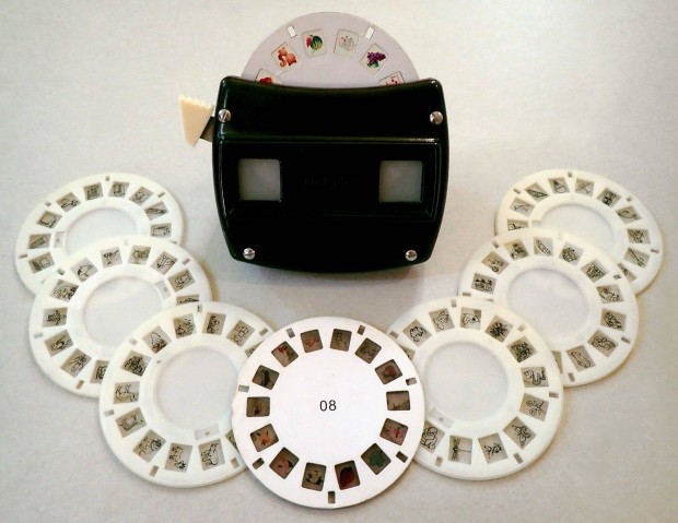 Régi retró vintage cseh bakelit Meoskop sztereó dianéző View-Master