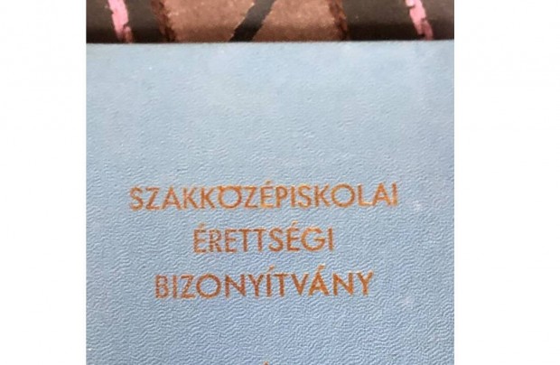 Rgi szakkzpiskolai rettsgi bizonytvny a 70-es vekbl 1000 Ft